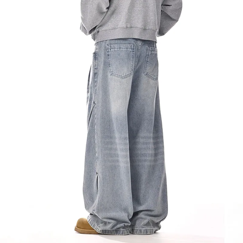 New Korean Retro Men'S Jeans High Street Straight Leg Pants Loose Casual Jeans Fashion Wide Leg Pants - Image 6