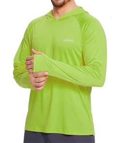 Mens UPF50+ Performance T-Shirt Hoodie Long Sleeve Casual Sun Protection T-Shirt Running Quick Dry Hoodie Sunscreen Fishing Wear - Image 3