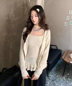 Alternative view of Women Korean Fashion Coquette Shoujo Girl Ballet Core Top Set 2000s Aesthetic T-Shirt Long Sleeve Tee Gyaru Design Vintage