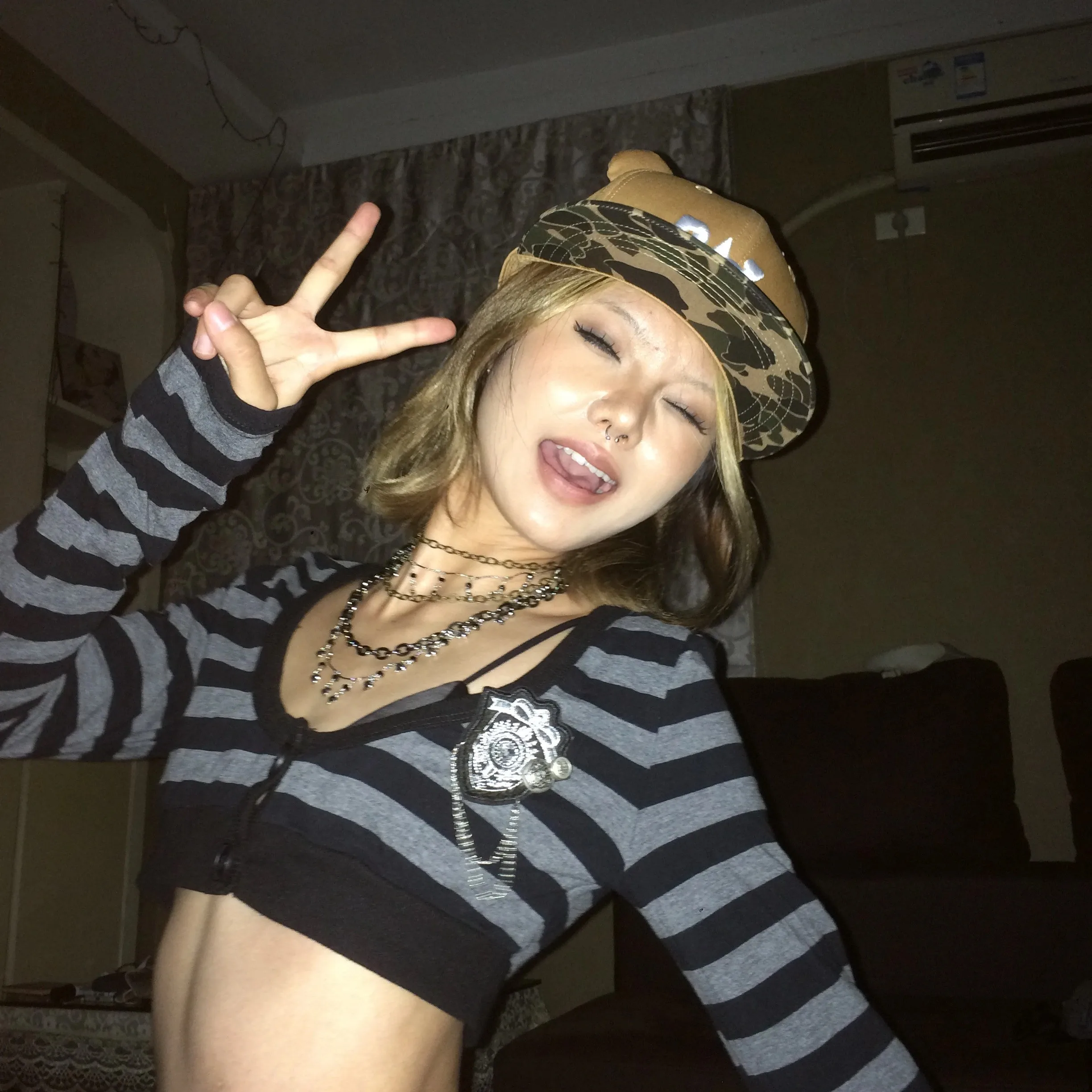 Karrram Trashy Y2k Crop Top Japanese 2000s Style Striped Long Sleeved T-shirt Vintage Harajuku High Street Tops American Retro - Image 2