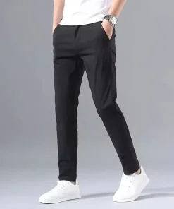 2025 Spring Autumn Thin Slim Men Casual Pants Classic Business Cotton Stretch Golf Trousers Korean Fashion Male Clothing Pants - Image 5