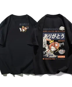 Japanese Streetwear T-shirt Men Koi Fish Soy Sauce Print Casual Women Short Sleeve Tee Summer 2025 Anime Fashion Y2k Clothes - Image 4