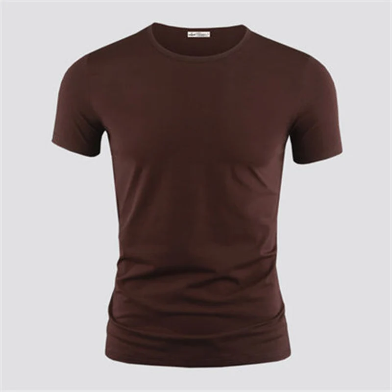 2026 Men's T Shirt Pure Color V Collar Short Sleeved Tops Tees Men T-Shirt Black Tights Man T-Shirts Fitness For Male Clothes - Image 4