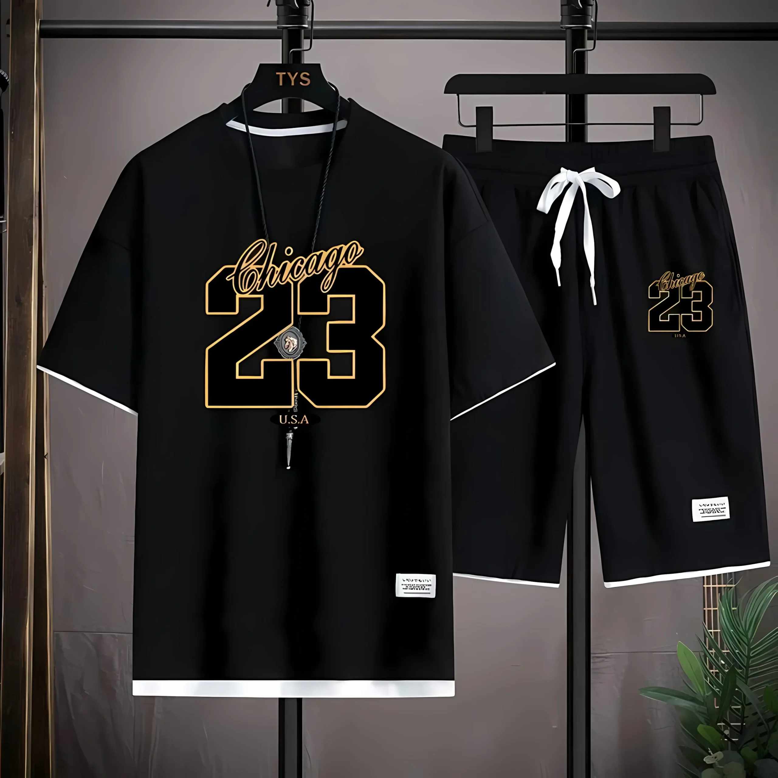 The 2025 summer new men's set features street fashion casual comfort softness breathability and 3D digital pattern printing