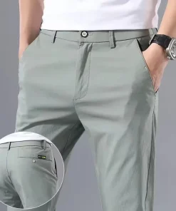 2025 Spring Autumn Thin Slim Men Casual Pants Classic Business Cotton Stretch Golf Trousers Korean Fashion Male Clothing Pants