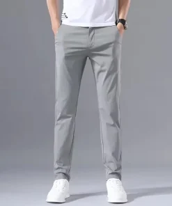 Alternative view of 2025 Spring Autumn Thin Slim Men Casual Pants Classic Business Cotton Stretch Golf Trousers Korean Fashion Male Clothing Pants