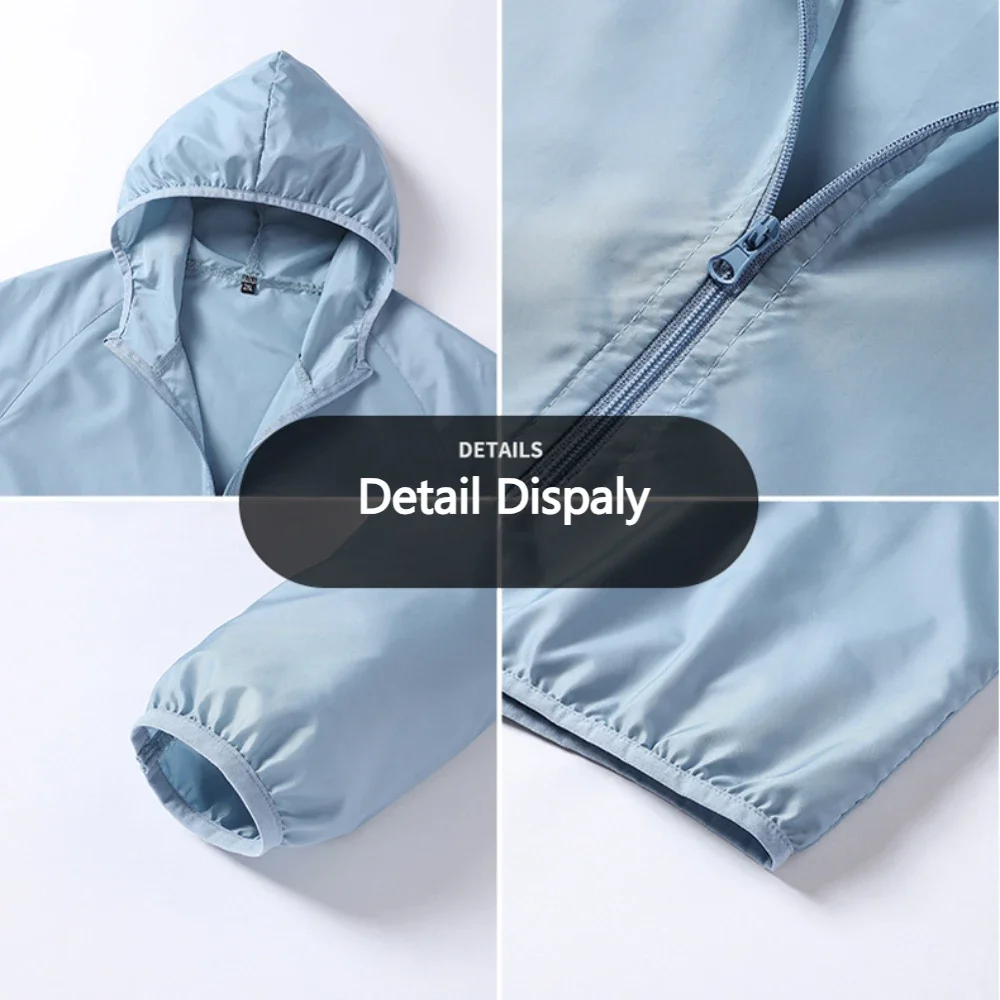 Summer Men's Sun Protection Clothing Lightweight Breathable Ice Silk Hooded Quick Dry Jacket Outdoor Anti-ultraviolet Skin Coat - Image 4