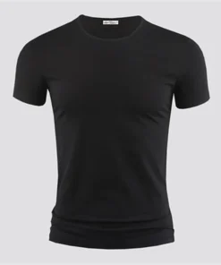 2026 Men's T Shirt Pure Color V Collar Short Sleeved Tops Tees Men T-Shirt Black Tights Man T-Shirts Fitness For Male Clothes - Image 3