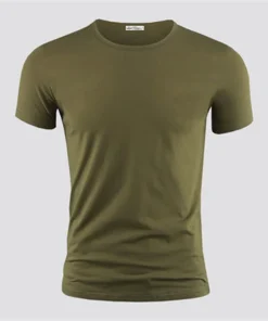 Alternative view of 2026 Men's T Shirt Pure Color V Collar Short Sleeved Tops Tees Men T-Shirt Black Tights Man T-Shirts Fitness For Male Clothes