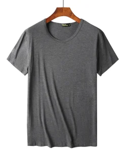 95% Bamboo Fiber T Shirt for Men Comfortable Soft Viscose Tee Shirts Short Sleeve Round Neck Summer Top Gym Bodybuilding Clothes - Image 5