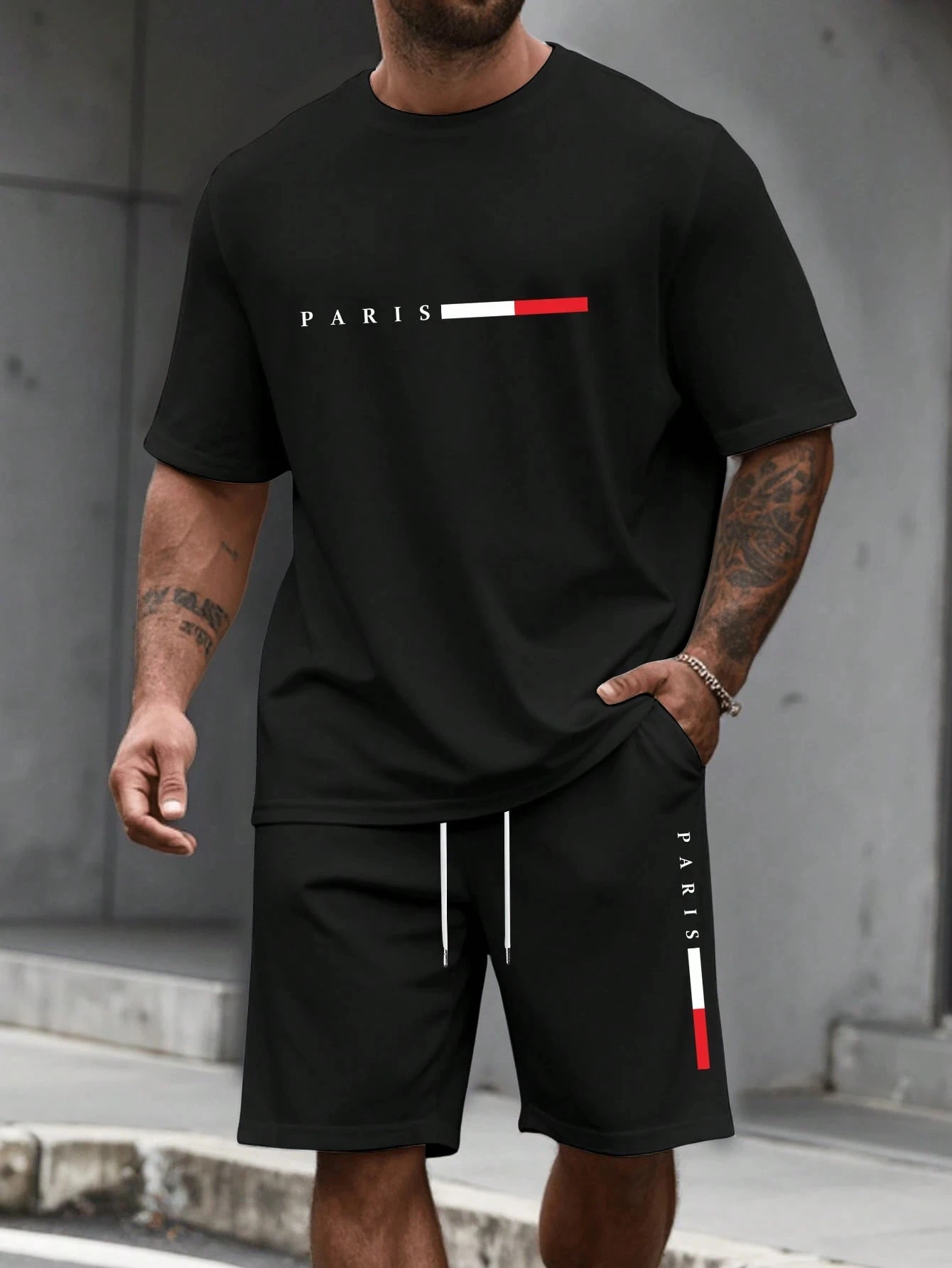 Men's Tracksuit 2 Piece O-neck Short Sleeve Shirt Shorts Set Men's Running Suit Plus Size T shirts Man Clothing Summer T-shirt - Image 2