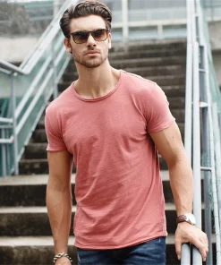 100% Cotton Men T-shirt Casual Soft Fitness Summer Thin T-shirts Men's Home Clothes O-Neck Short Sleeve Soild T Shirt for Men - Image 3