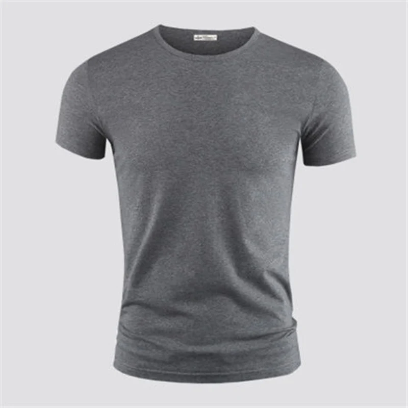 2026 Men's T Shirt Pure Color V Collar Short Sleeved Tops Tees Men T-Shirt Black Tights Man T-Shirts Fitness For Male Clothes - Image 5