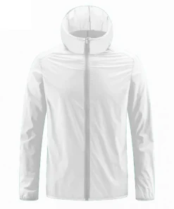 Alternative view of Summer Men's Sun Protection Clothing Lightweight Breathable Ice Silk Hooded Quick Dry Jacket Outdoor Anti-ultraviolet Skin Coat