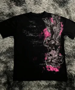 Classic Y2K Gothic Style T-shirt Print Oversized T Shirt High Street Shirts Gothic Round Neck Cotton Tops New Mens Women T Shirt - Image 4