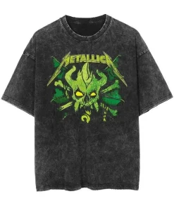 Alternative view of 2026 and men women Classic washed T-shirt featuring the Metallica rock band Suitable for high-end luxurious outfits clothes
