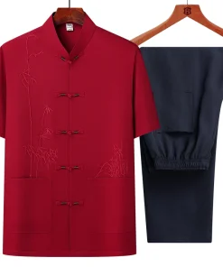 men's sets (shirt + trousers) 2026 summer new style men fashion shirt short sleeve shirt High quality shirts male two piece - Image 4