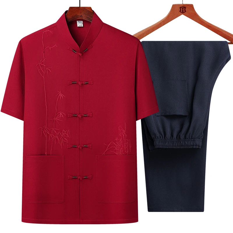 men's sets (shirt + trousers) 2026 summer new style men fashion shirt short sleeve shirt High quality shirts male two piece - Image 4
