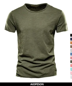 100% Cotton Men T-shirt Casual Soft Fitness Summer Thin T-shirts Men's Home Clothes O-Neck Short Sleeve Soild T Shirt for Men