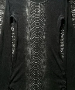 Subculture Vintage Retro Early Visual Style Punk Rock Personality Avant-Garde Python Print Long-Sleeve T-Shirt Top - Image 6
