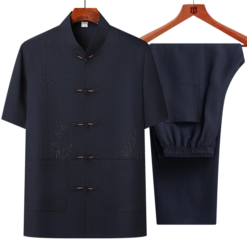 men's sets (shirt + trousers) 2026 summer new style men fashion shirt short sleeve shirt High quality shirts male two piece - Image 2