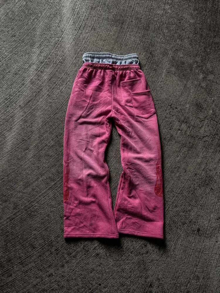High Street Trendy Pants High Street Ins Trendy Brand Men's and Women's Loose Straight Tube Embroidered Printed Casual Pants - Image 5