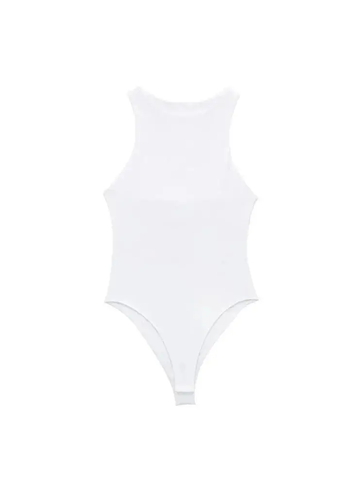 Women Fashion With Halter Neck Skinny Bodysuit Sexy Sleeveless Snap-button Female Playsuits Mujer - Image 5