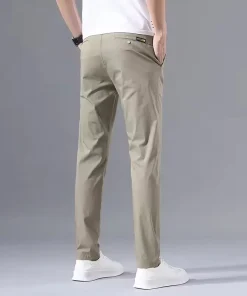 2025 Spring Autumn Thin Slim Men Casual Pants Classic Business Cotton Stretch Golf Trousers Korean Fashion Male Clothing Pants - Image 3