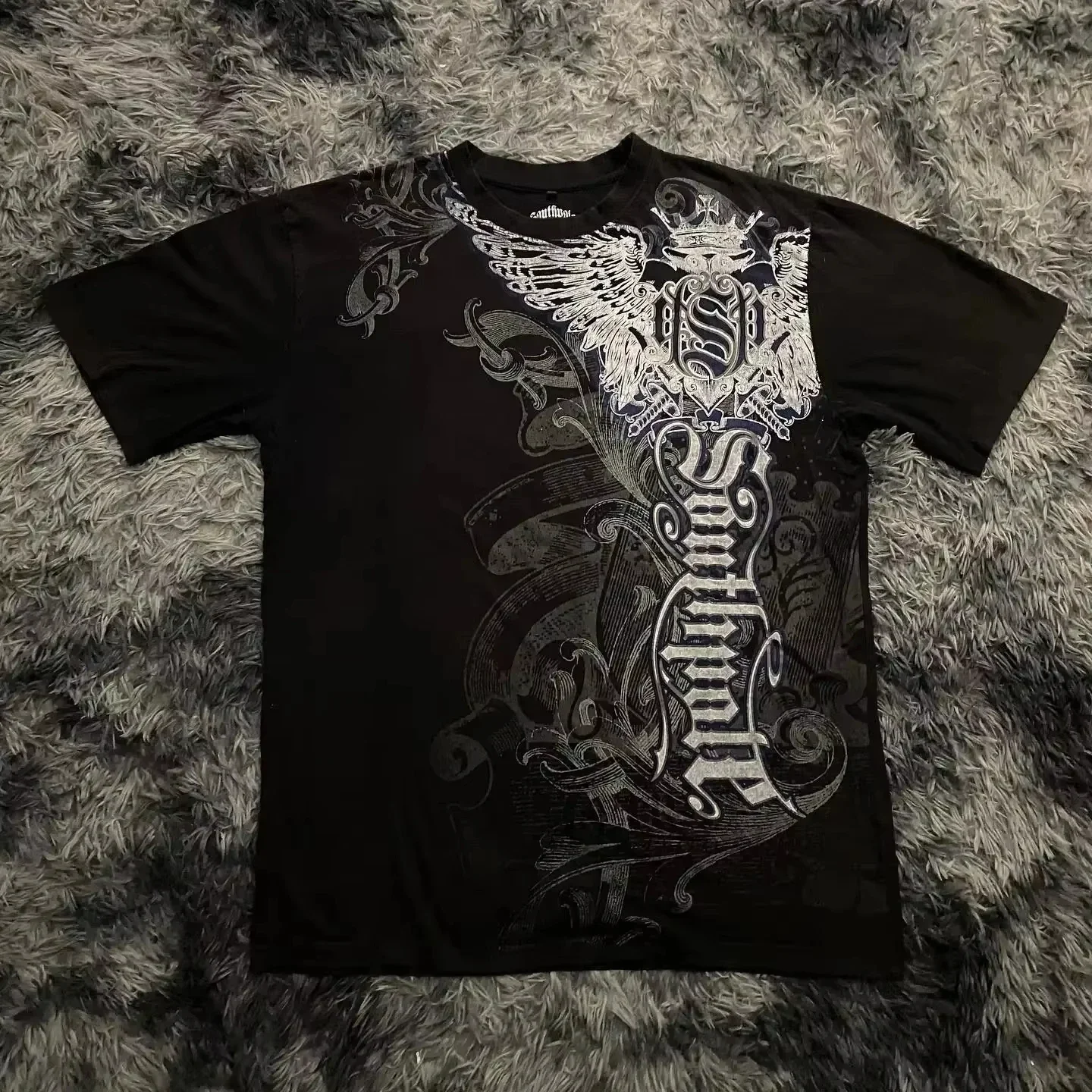 Classic Y2K Gothic Style T-shirt Print Oversized T Shirt High Street Shirts Gothic Round Neck Cotton Tops New Mens Women T Shirt - Image 3