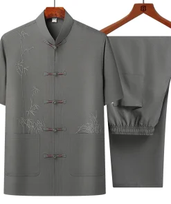men's sets (shirt + trousers) 2026 summer new style men fashion shirt short sleeve shirt High quality shirts male two piece - Image 3
